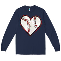 Navy baseball heart Long Sleeve Tee - texasbilliewilder