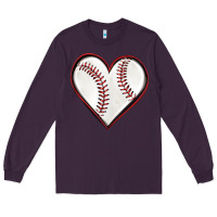 Plum baseball heart Long Sleeve Tee - texasbilliewilder