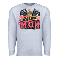 Heather Grey racing mom with racing oto equipment Premium Sweatshirt - AdoDesignShop