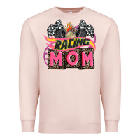 Pale Pink racing mom with racing oto equipment Premium Sweatshirt - AdoDesignShop