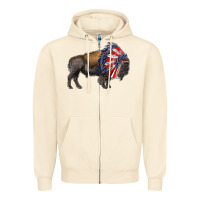 Sandshell american bison with indian headdress Zipper Hoodie - RanaPortraitStore