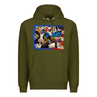 Army Green Red White Moo Heifers Premium Hoodie - RanaPortraitStore