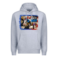 Heather Grey Red White Moo Heifers Premium Hoodie - RanaPortraitStore