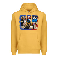 Mustard Red White Moo Heifers Premium Hoodie - RanaPortraitStore