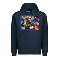 Navy Red White Moo Heifers Premium Hoodie - RanaPortraitStore