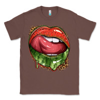 Chestnut watermelon lips with leopard Classic Tee - texasbilliewilder