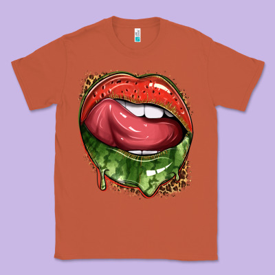 Watermelon Lips With Leopard Classic Tee Designed By Texasbilliewilder
