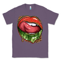 Lavender watermelon lips with leopard Classic Tee - texasbilliewilder