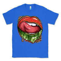 True Royal watermelon lips with leopard Classic Tee - texasbilliewilder