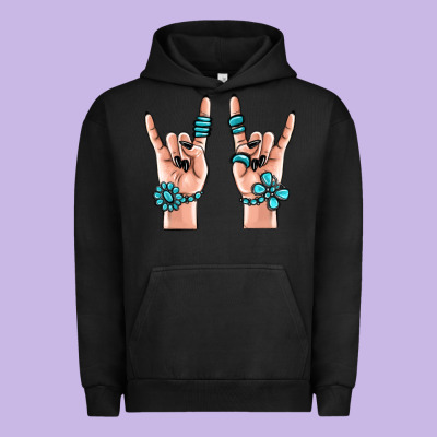 Gemstone Rock Hand Urban Hoodie Designed By Maliassmallbusiness