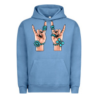 Pigment Pebble Blue gemstone rock hand Urban Hoodie - MaliasSmallBusiness
