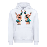 White gemstone rock hand Urban Hoodie - MaliasSmallBusiness