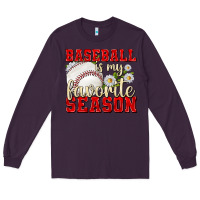 Plum baseball is my favorite season Long Sleeve Tee - texasbilliewilder