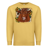 Antique Gold red angus cowhide sunflower Premium Sweatshirt - JahusDesignShop