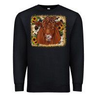 Black red angus cowhide sunflower Premium Sweatshirt - JahusDesignShop