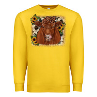 Lemon red angus cowhide sunflower Premium Sweatshirt - JahusDesignShop