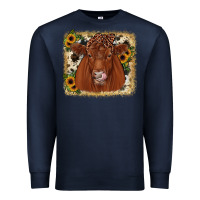 Navy red angus cowhide sunflower Premium Sweatshirt - JahusDesignShop