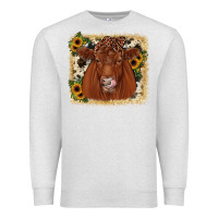 Oatmeal Heather red angus cowhide sunflower Premium Sweatshirt - JahusDesignShop