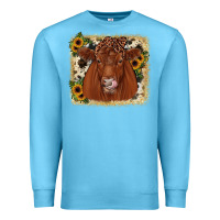 Ocean Blue red angus cowhide sunflower Premium Sweatshirt - JahusDesignShop