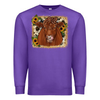 Purple red angus cowhide sunflower Premium Sweatshirt - JahusDesignShop