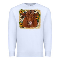 White red angus cowhide sunflower Premium Sweatshirt - JahusDesignShop