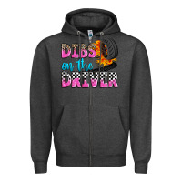 Charcoal Heather dibs on the driver Zipper Hoodie - Zillion Design Studio