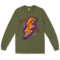 Army Green basketball lightning bolt Long Sleeve Tee - Zillion Design Studio
