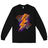Black basketball lightning bolt Long Sleeve Tee - Zillion Design Studio