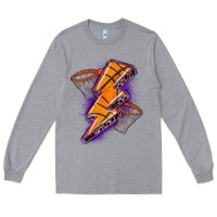 Heather Grey basketball lightning bolt Long Sleeve Tee - Zillion Design Studio