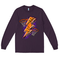 Plum basketball lightning bolt Long Sleeve Tee - Zillion Design Studio