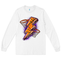 White basketball lightning bolt Long Sleeve Tee - Zillion Design Studio