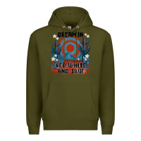 Army Green dream' in red white and blue Premium Hoodie - MaliasSmallBusiness