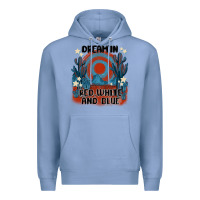 Colony Blue dream' in red white and blue Premium Hoodie - MaliasSmallBusiness