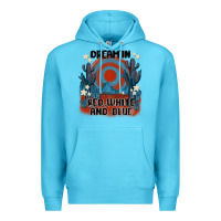 Ocean Blue dream' in red white and blue Premium Hoodie - MaliasSmallBusiness