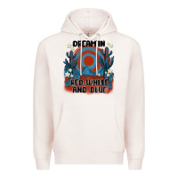 Pale Pink dream' in red white and blue Premium Hoodie - MaliasSmallBusiness