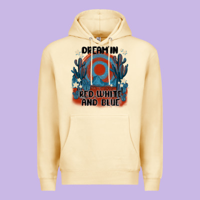 Dream' In Red White And Blue Premium Hoodie Designed By Maliassmallbusiness