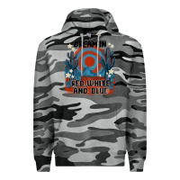 Slate Camo dream' in red white and blue Premium Hoodie - MaliasSmallBusiness