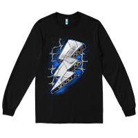 Black volleyball lightning bolt Long Sleeve Tee - Zillion Design Studio