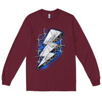 Burgundy volleyball lightning bolt Long Sleeve Tee - Zillion Design Studio