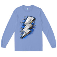Colony Blue volleyball lightning bolt Long Sleeve Tee - Zillion Design Studio