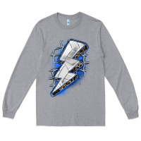 Heather Grey volleyball lightning bolt Long Sleeve Tee - Zillion Design Studio