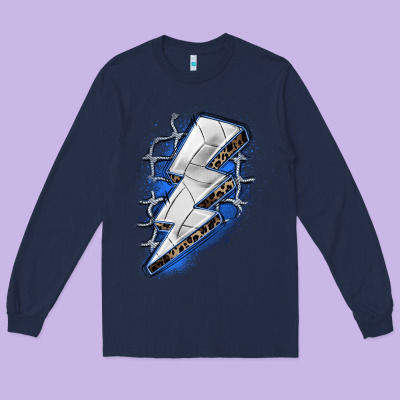 Volleyball Lightning Bolt Long Sleeve Tee Designed By Zillion Design Studio