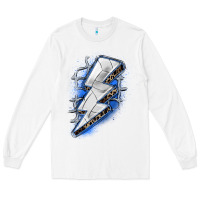 White volleyball lightning bolt Long Sleeve Tee - Zillion Design Studio