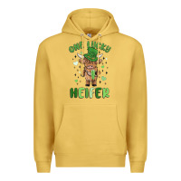 Antique Gold one lucky heifer Premium Hoodie - MaliasSmallBusiness