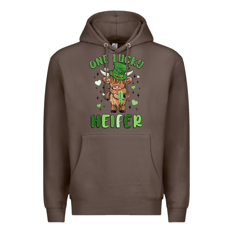 One Lucky Heifer Premium Hoodie by MaliasSmallBusiness | Teevron
