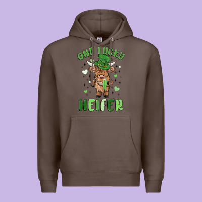 One Lucky Heifer Premium Hoodie Designed By Maliassmallbusiness