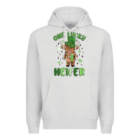 Dove Grey one lucky heifer Premium Hoodie - MaliasSmallBusiness