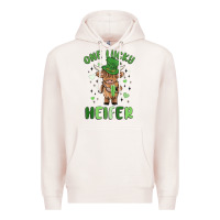 Pale Pink one lucky heifer Premium Hoodie - MaliasSmallBusiness