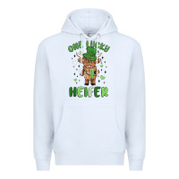 White one lucky heifer Premium Hoodie - MaliasSmallBusiness