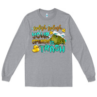 Heather Grey splish splash your opinion is trash Long Sleeve Tee - AdoDesignShop
